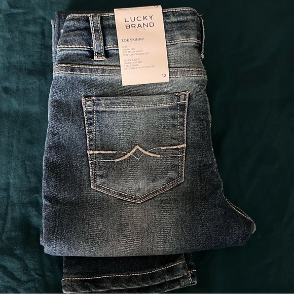 Lucky Brand Zoe Skinny Slim Fit Skinny Leg Jean Girls Sz 12 Blue Ada Wash - Picture 3 of 8